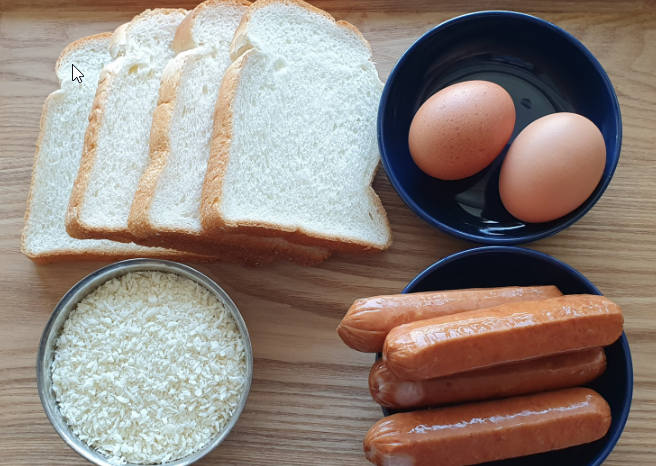 Heating sausages in microwave for Korean corn dogs