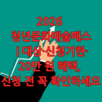 2026 청년문화예술패스
