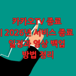 카카오TV 종료