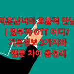 미혼남녀의 효율적 만남