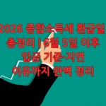 종합소득세 환급일