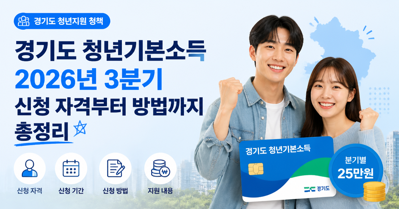 경기도 청년기본소득 2026년 3분기 신청 자격부터 방법까지 총정리