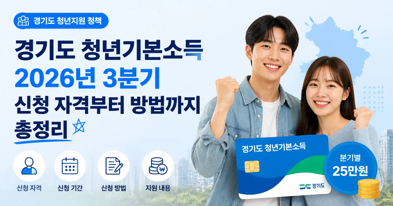 경기도 청년기본소득 2026년 3분기 신청 자격부터 방법까지 총정리