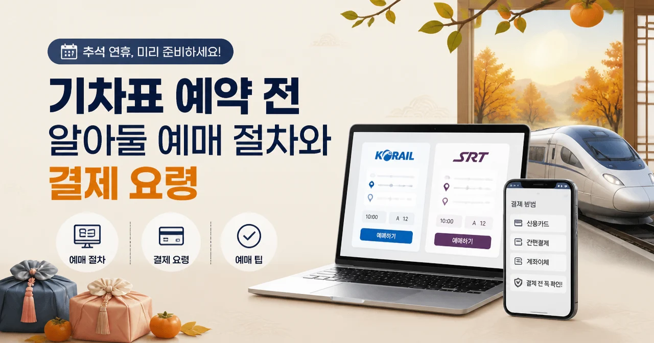 추석 기차표 예약 전 알아둘 코레일·SRT 예매 절차와 결제 요령