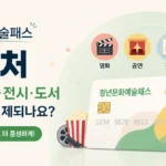 청년문화예술패스 사용처: 영화·공연·전시·도서 어디까지 결제되나요?
